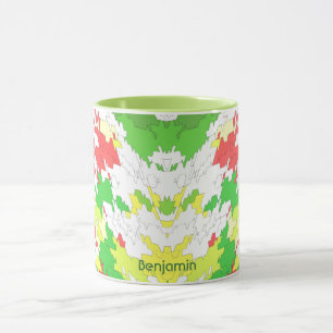BENJAMIN ~ White Green Red Yellow CHRISTMAS    Mug