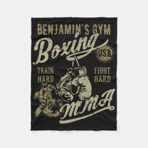 Benjamin's Gym Boxing Mma Retro Design For The Nam Fleece Blanket
