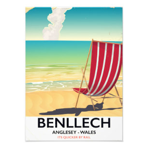 Benllech, Anglesey Wales vintage travel poster