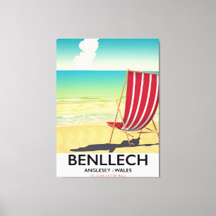 Benllech, Anglesey Wales vintage travel poster Canvas Print