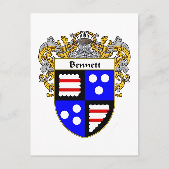 Bennett Coat of Arms (Mantled) Postcard (Front)