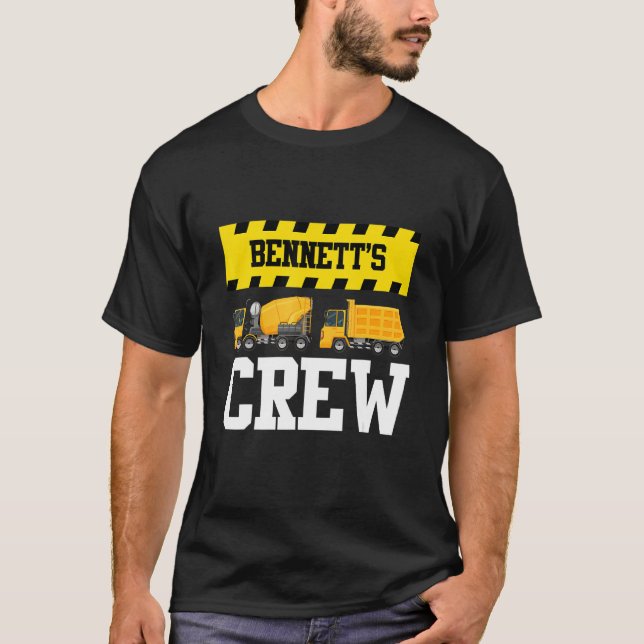 Bennett Construction Crew Custom Dumptruck Dump Tr T-Shirt (Front)