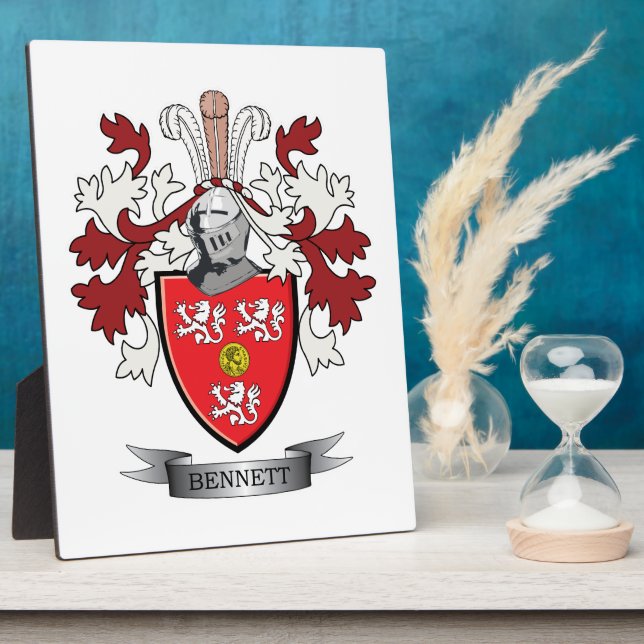Bennett Family Crest Coat of Arms Plaque (Side)
