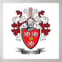 Bennett Family Crest Coat of Arms