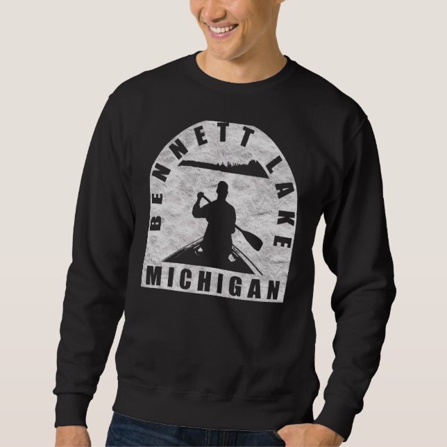 Bennett Lake Canoeing Michigan Sweatshirt (Front)