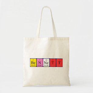 Bennett periodic table name tote bag