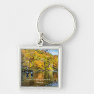 Bennett Spring Autumn Fishing Square Keychain