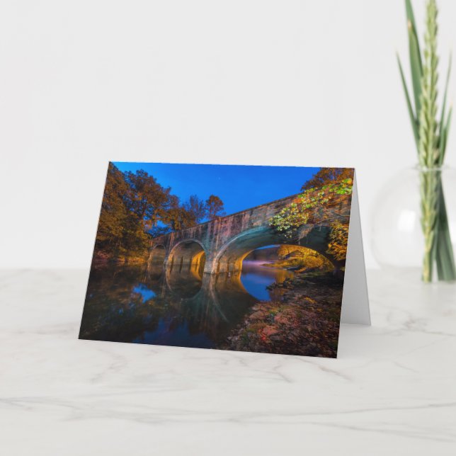 Bennett Spring Bridge Twilight Greeting Card (Front)