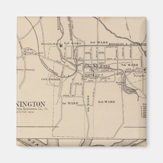Bennington and Plan of Battleboro Magnet (Front)