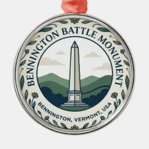 Bennington Battle Monument USA Metal Tree Decoration