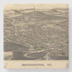 Bennington, Vermont Vintage Map Stone Coaster