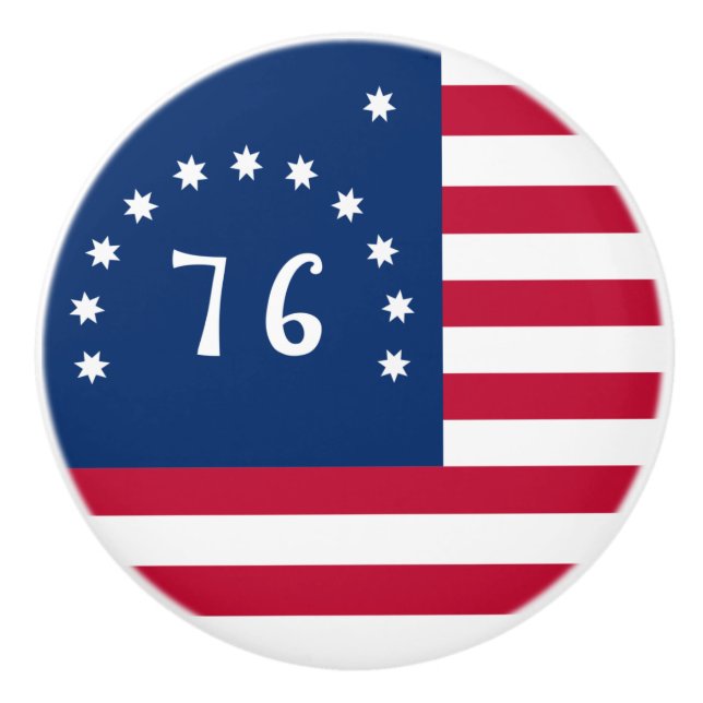 Bennington's Banner: The 76 American Battle Flag Ceramic Knob (Front)