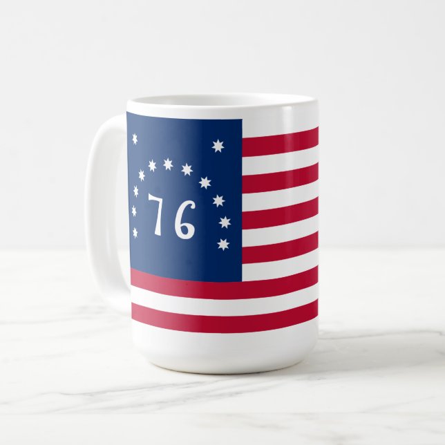 Bennington's Banner: The 76 American Battle Flag Coffee Mug (Front Left)