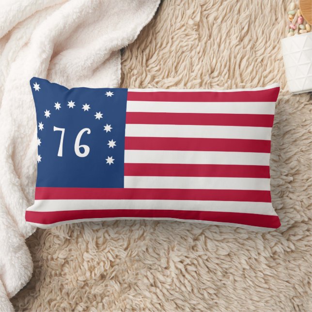 Bennington's Banner: The 76 American Battle Flag Lumbar Cushion (Blanket)