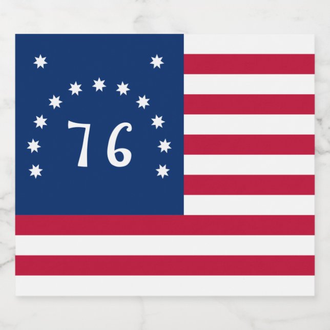 Bennington's Banner: The 76 American Battle Flag Sparkling Wine Label (Single Label)