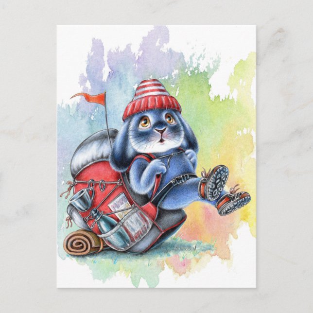 Benny Blue - Backpack Hiking Adventure Postcard (Front)