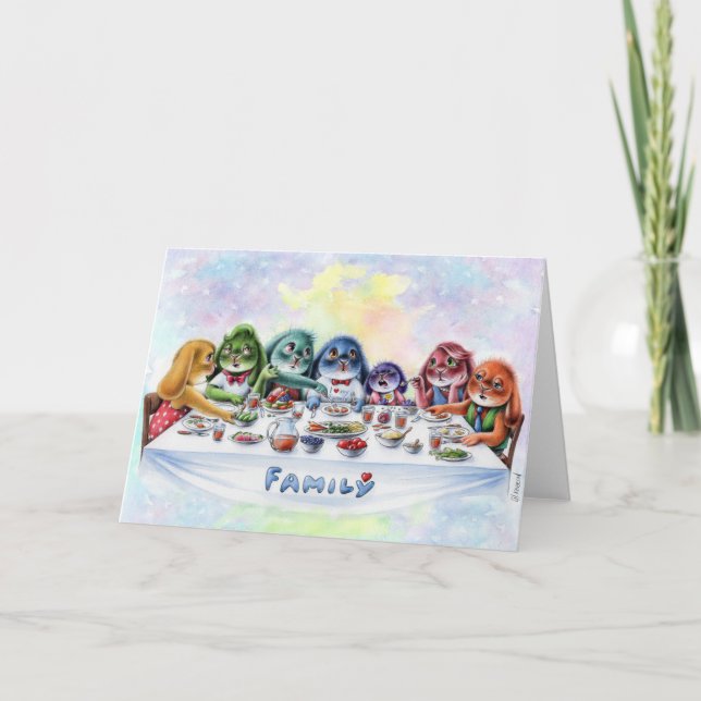 Benny Blue - Family Dinner Folded Greeting Card (Front)