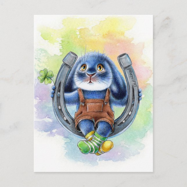 Benny Blue - Lucky Horseshoe Postcard (Front)
