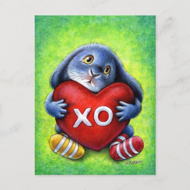 Benny Blue - XO Heart Pillow Postcard (Front)