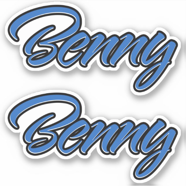 Benny Name blue stickers sticker set (Front)