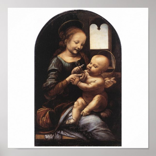 Benois Madonna by Leonardo Da Vinci circa 1478 Poster (Front)