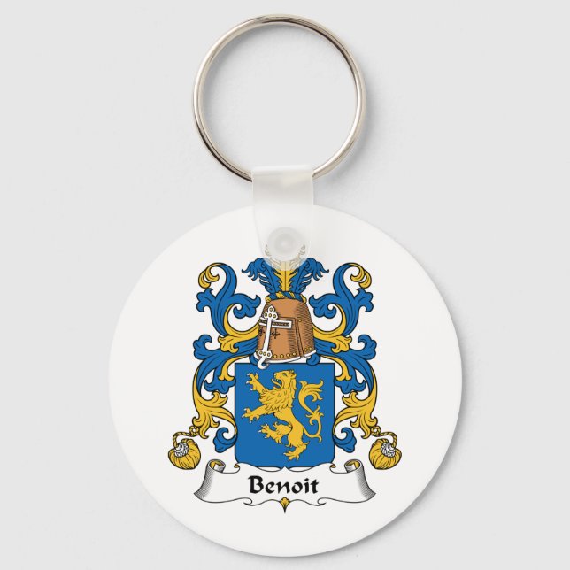 Benoit Family Crest Key Ring (Front)
