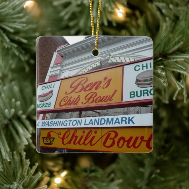 Ben's Chilli Bowl: Iconic DC landmark Ceramic Ornament (Tree)