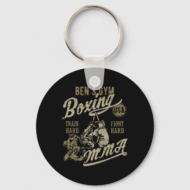 Ben's Gym Boxing Mma Retro Design For The Name Ben Key Ring (Front)