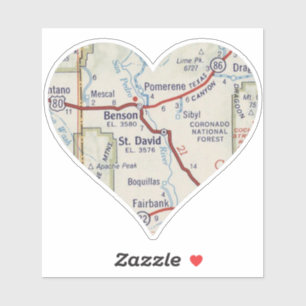 Benson AZ Vintage Map