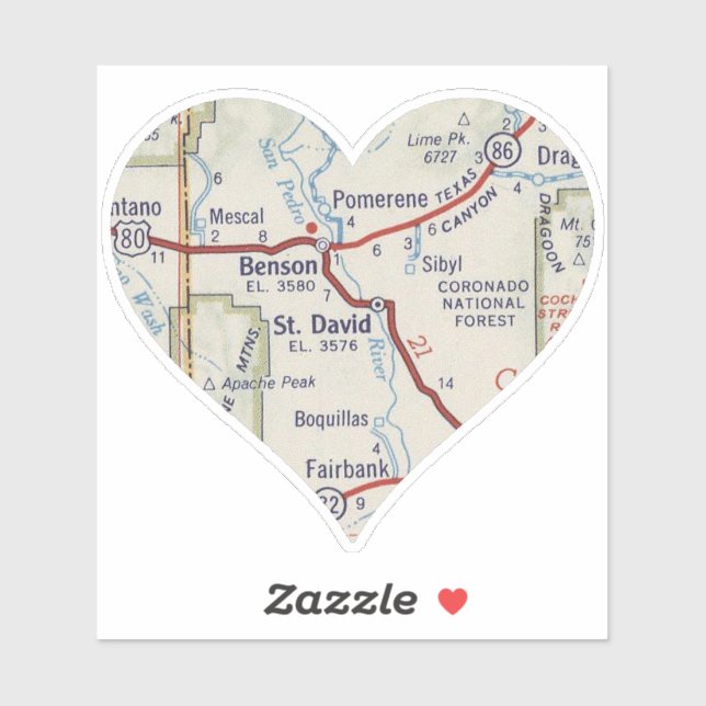 Benson AZ Vintage Map (Sheet)