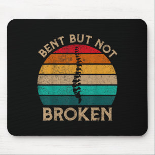 Bent But Not Broken Retro Scoliosis Awareness Warr Mouse Pad