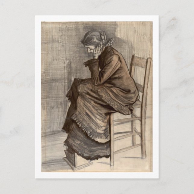 Bent Figure of a Woman, Vincent van Gogh Postcard (Front)