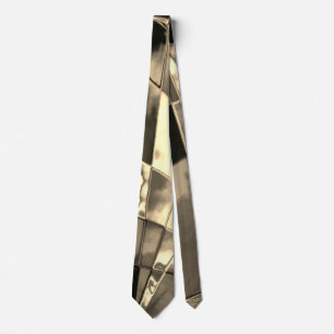 Bent rectangles in beige tones or wood. tie