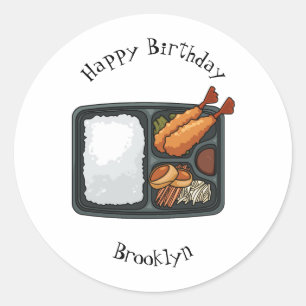 Bento cartoon illustration  classic round sticker