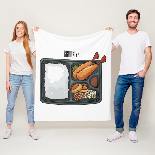 Bento cartoon illustration  fleece blanket (In Situ)