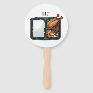 Bento cartoon illustration hand fan