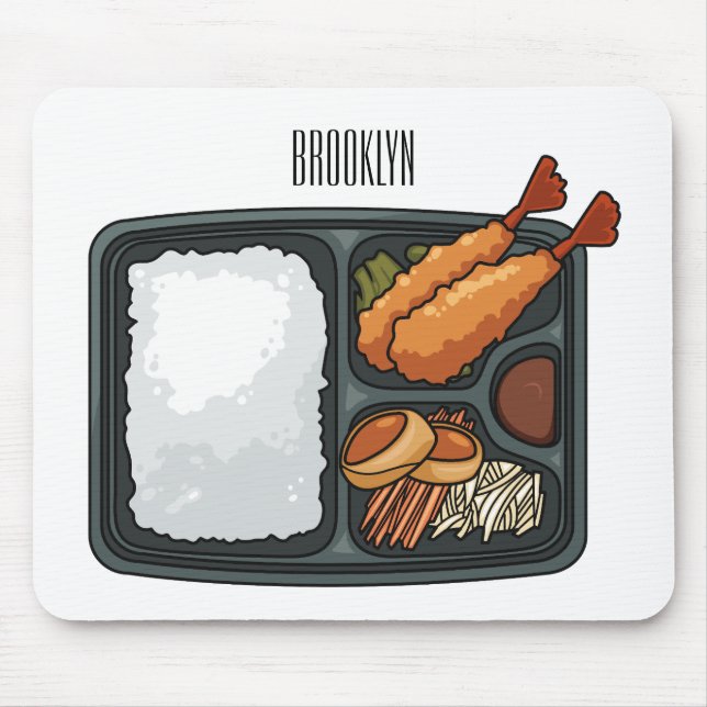 Bento cartoon illustration   mouse pad (Front)