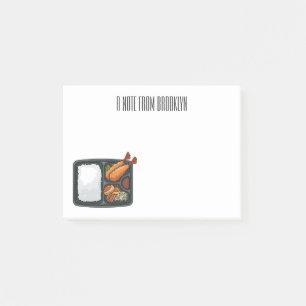 Bento cartoon illustration post-it notes