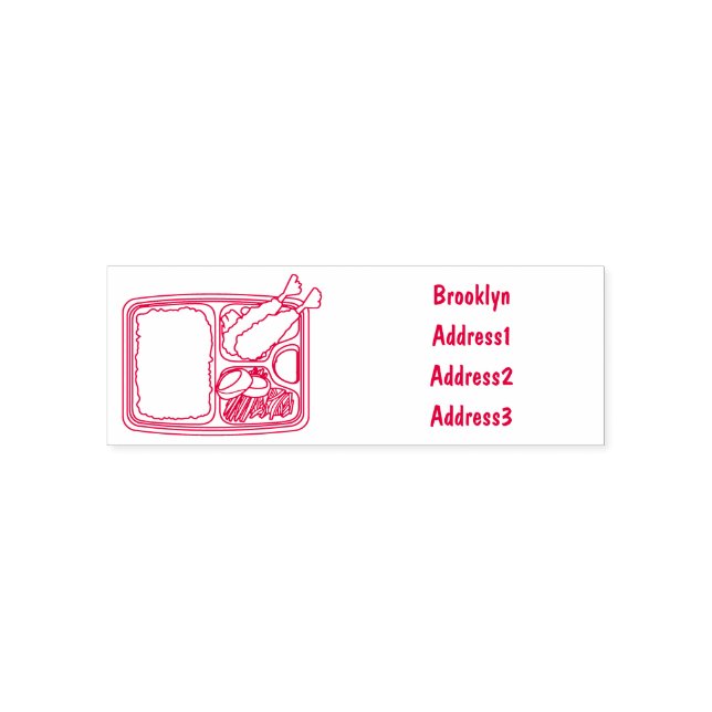 Bento cartoon illustration self-inking stamp (Design)