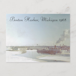 Benton Harbour Michigan and River Postcard