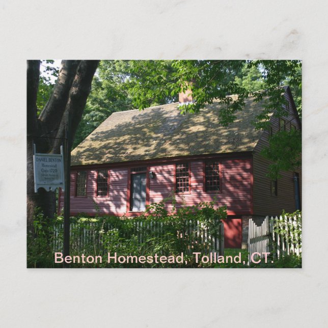 Benton Homestead, Tolland, CT. Postcard (Front)