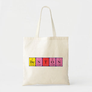Benton periodic table name tote bag