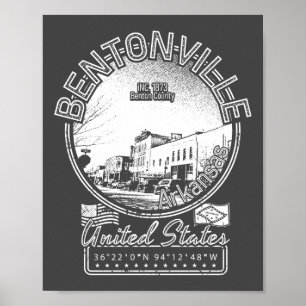 BENTONVILLE ARKANSAS - BENTONVILLE SQUARE VINTAGE POSTER