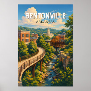 Bentonville Arkansas Illustration Travel Art Poster