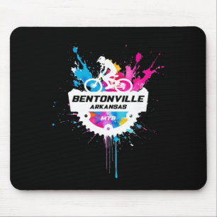 Bentonville Arkansas Mountain Biking Colorful Pain Mouse Pad
