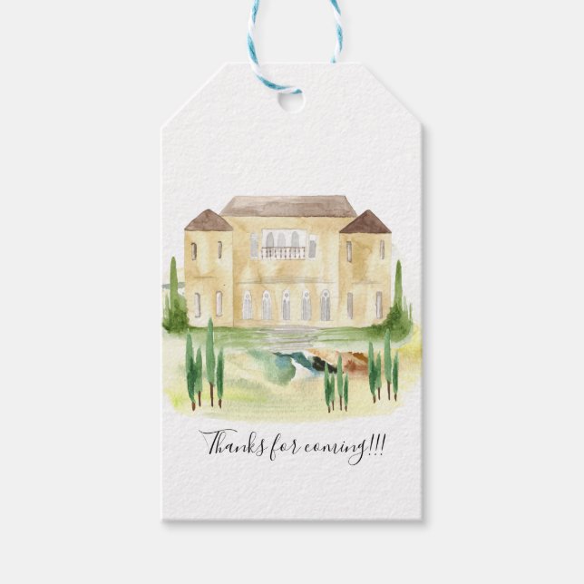 Benvenuti Italia Villa Wedding Gift Tags (Front)