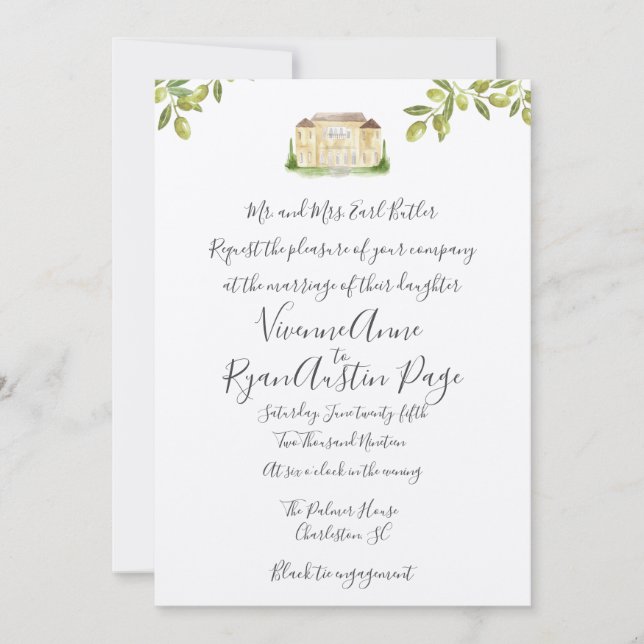 Benvenuti Italia Villa Wedding Invitation (Front)