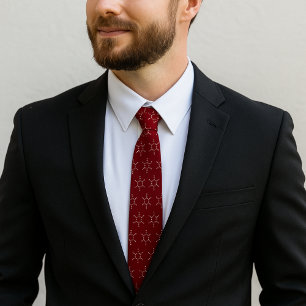 Benzene Molecule Pattern Red Tie
