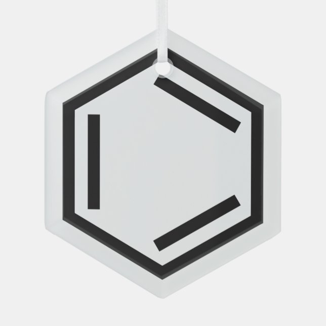 BENZENE RING SYMBOL GLASS TREE DECORATION (Front)
