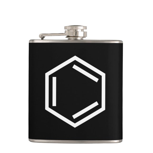 BENZENE RING SYMBOL HIP FLASK (Front)
